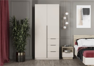 ВЕНТУРО - Шкаф ШК-001 (2-ств, с ящиками) Корпус - Кашемир 2,75   (ТИ) 6184