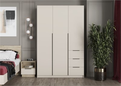 ВЕНТУРО Шкаф ШК-002 (3-ств, с ящиками) Корпус - Кашемир 2,75  (ТИ) 6185