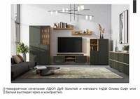 Гостиная Милан (Дуб Золотой/Олива Софт) в Новосибирске  (МФ) 5935