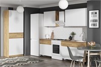 КВИК-СТЕП Кухня 2.0 м. НОВИНКА !!!  Корпус - Дуб Крафт золотой К003 Фасад ЛДСП - Белый (Шагрень)  (ТИ) 6230