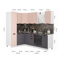 Модульная кухня Норд Line 1,6х2,4 м Корпус: ЛДСП белый фасад: фрезеровка Норд Line, МДФ софт какао/софт смок, (ТИ) 1421646790